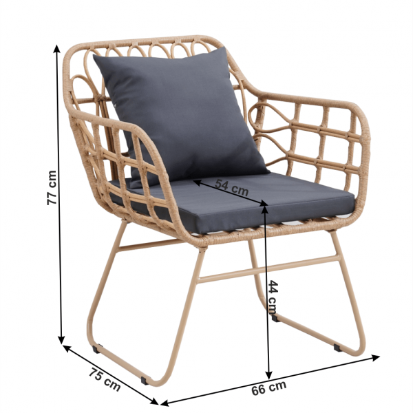 Set de grădină din 4 piese din tehno-rattan TAJRO [6]