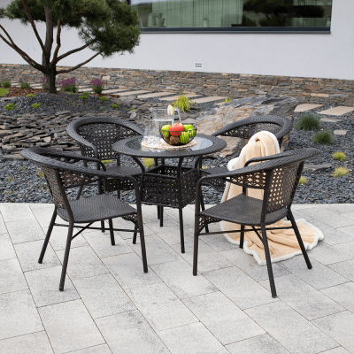 Set de gradina masa 4 scaune maro GETON [3]