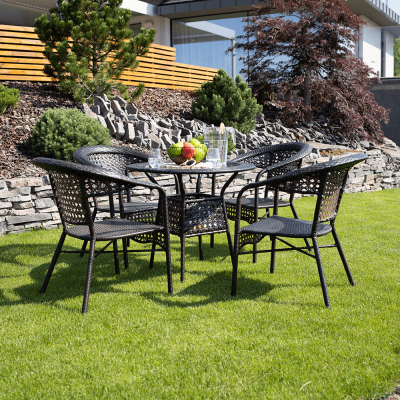 Set de gradina masa 4 scaune maro GETON [4]