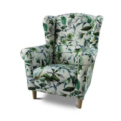 Fotoliu cu taburet tapiterie textil vintage patchwork ASTRID [2]