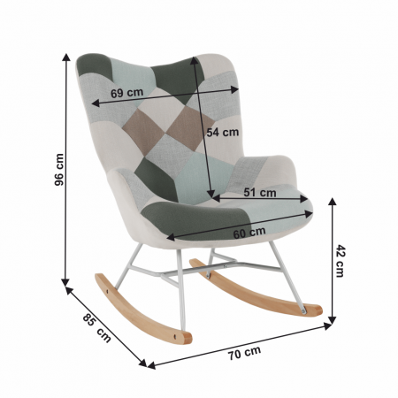 Fotoliu balansoar patchwork GERON [1]
