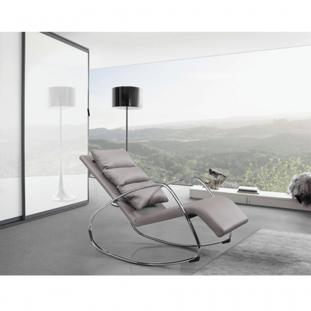 Mobilier - Fotoliu balansoar imitatie piele cadru crom DORA