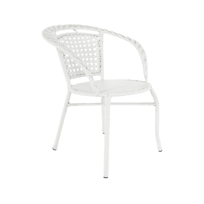 Set tehno-rattan de gradina masa 2 scaune alb JENAR [6]