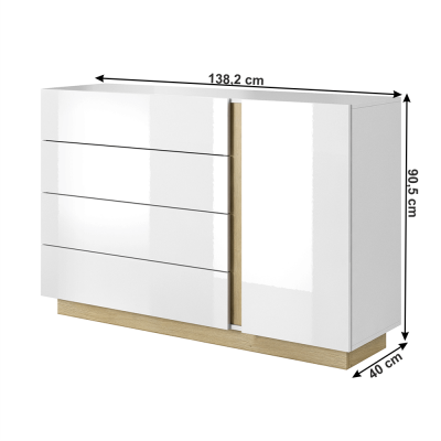 Set dormitor complet culoare alb/stejar CITY [4]