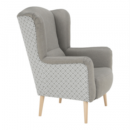 Fotoliu lemn tapitat pattern BELEK [2]