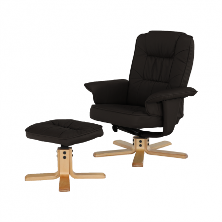Fotoliu relaxant imitatie piele cu taburet LERATO [3]
