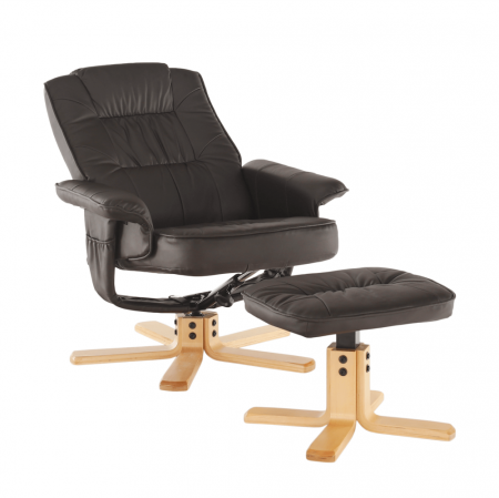 Fotoliu relaxant imitatie piele cu taburet LERATO [17]