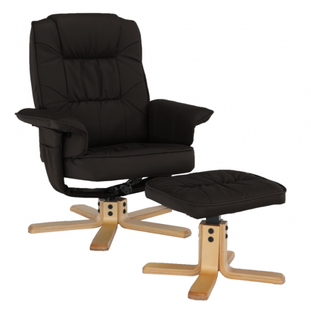 Fotolii - Fotoliu relaxant imitatie piele cu taburet LERATO