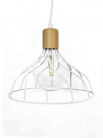 Corpuri de iluminat - Lustra pe cablu Pendul metalic Alb CL-02