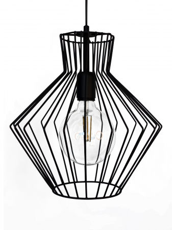 Corpuri de iluminat - Lustra pe cablu Pendul metalic Negru JANY CL-03