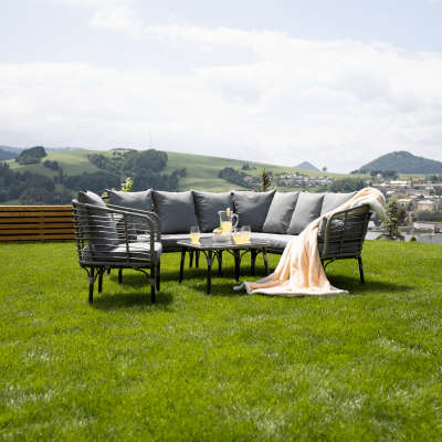 Set de gradina din 3 piese rattan gri MAUDAN [2]