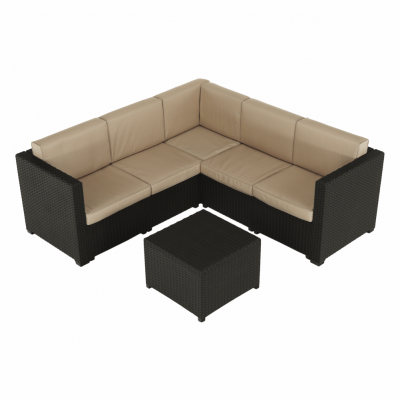 Set de gradina din rattan 2 piese maro/bej MERIZ [4]