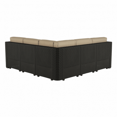 Set de gradina din rattan 2 piese maro/bej MERIZ [6]