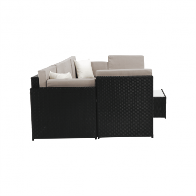 Set de gradina 7 piese tehno-rattan negru gri MODESTO [9]