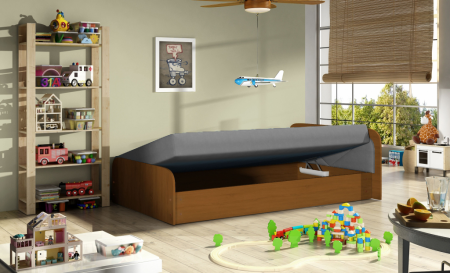 Paturi - Pat tapitat somiera rabatabila  PARYS 80x190