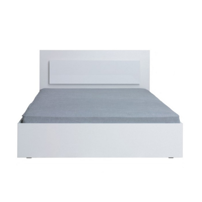 Set dormitor dulap pat 160x200 noptiere alb/alb lucios HG ASIENA [1]