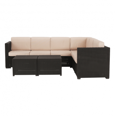 Set de gradina din rattan 3 piese maro/bej RODEN [27]