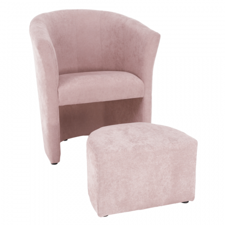 Mobilier - Fotoliu tapitat stil club cu taburet ROSE