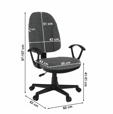 Scaun de birou tapitat rotativ DEVRI [3]