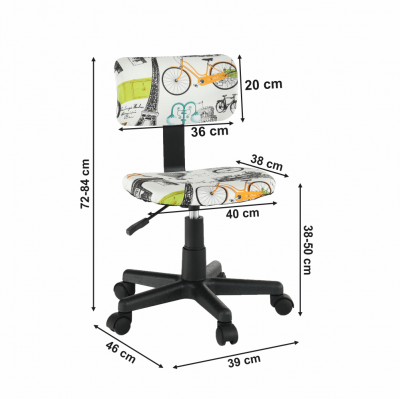 Scaun de birou rotativ tapitat KIDS [3]