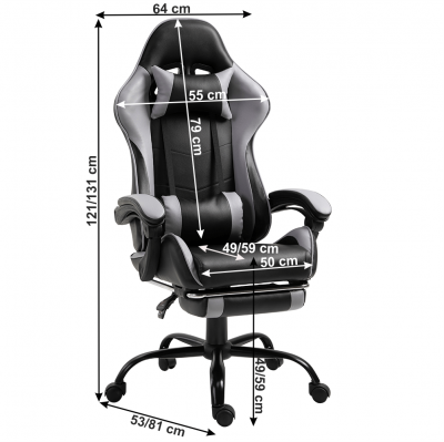 Scaun de gaming reglabil tapitat TARUN [2]