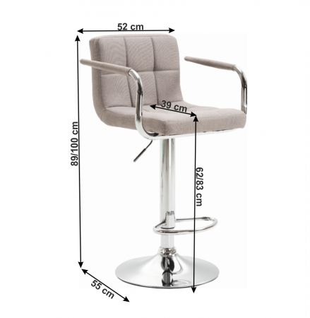 Scaun inalt de bar reglabil pe inaltime tapitat LEORA 2 NEW [1]