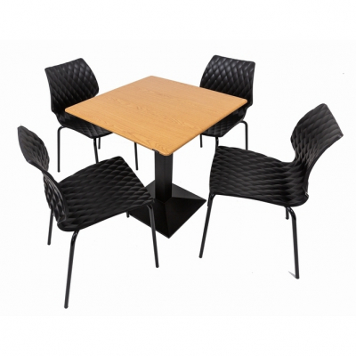 Seturi - Set terasa outdoor masa CARDIFF OAK SMARTLINE 70x70 cu scaune UNI 550
