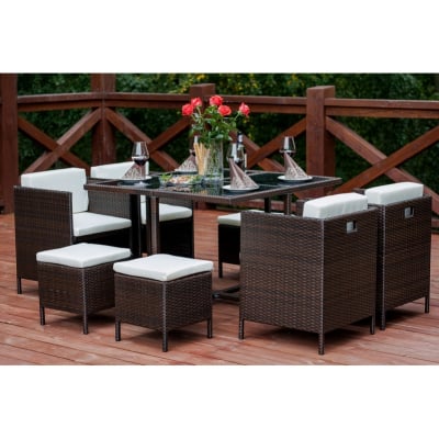 Mobilier de exterior - Set terasa/outdoor tehno-rattan CRISTALLO Dark Brown