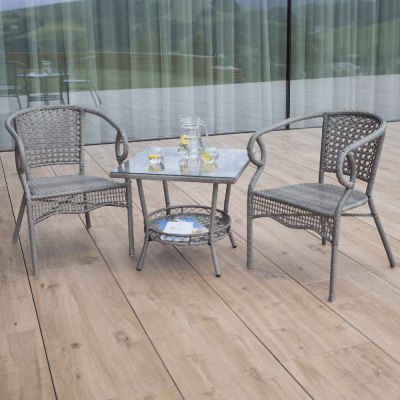 Set de de gradina masa 2 scaune gri TODOR [4]
