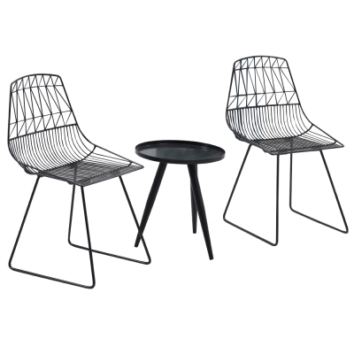Mobilier de exterior - Set de gradina masa 2 scaune negru SAHIR