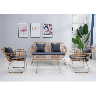 Set de grădină din 4 piese din tehno-rattan TAJRO [2]