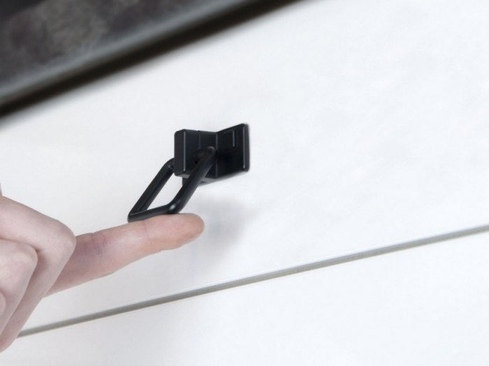 Buton metalic patrat negru mat [2]