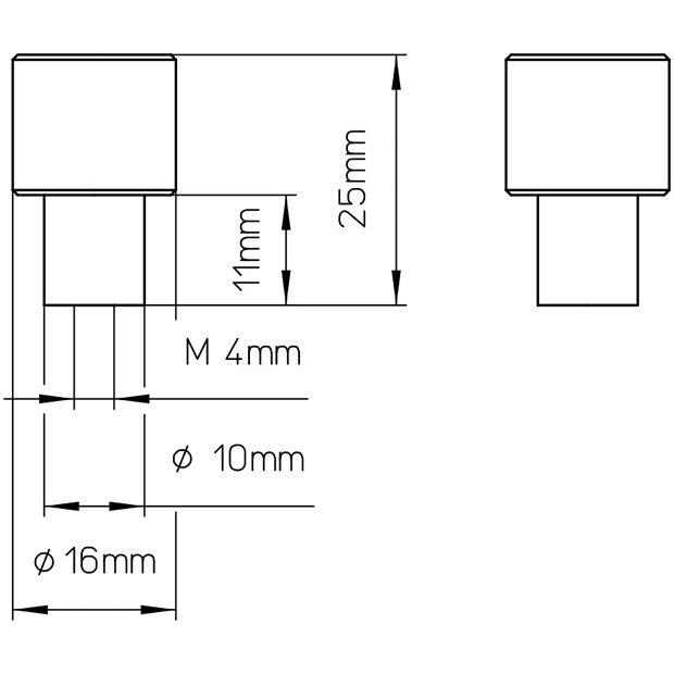 Buton metalic cu striatii negru mat [3]