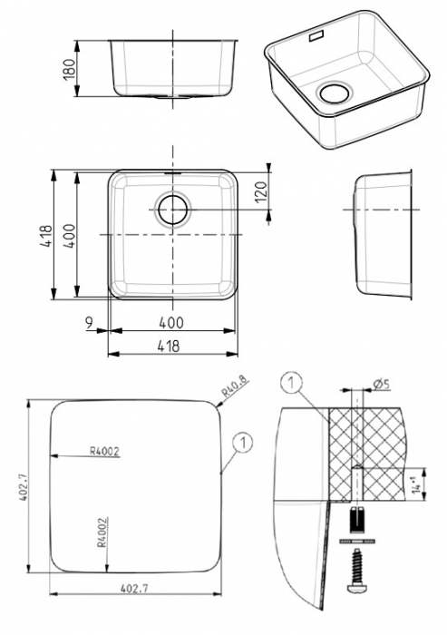 Chiuveta Luno 30 satin [5]