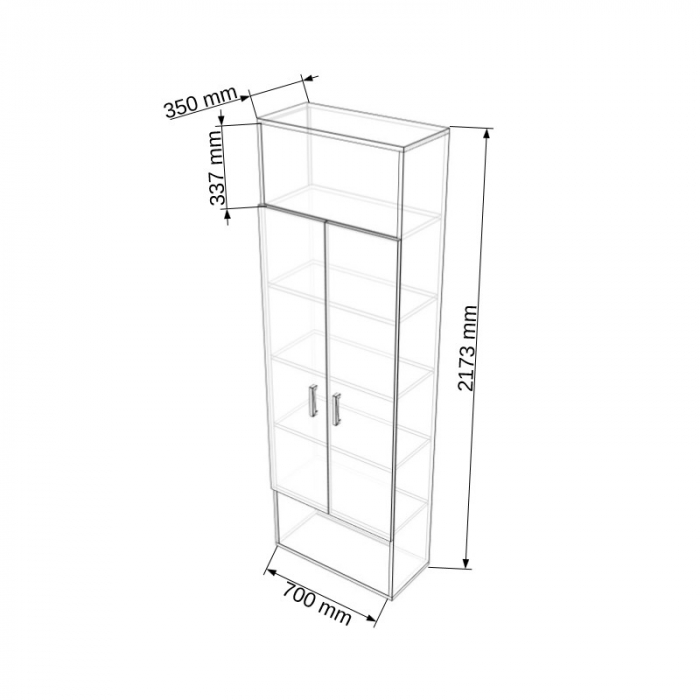 Dulap modular Duo 1G-2U-3P-1G 700 x 350 x 2173 mm [2]