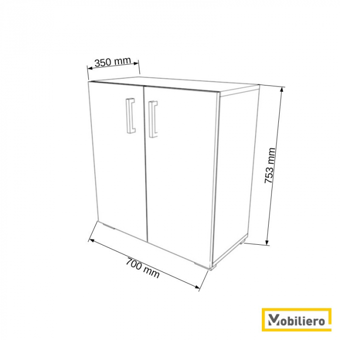 Dulap modular Duo 1P-2U 700 x 350 x 753 mm [2]