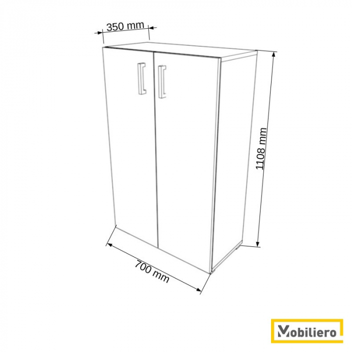 Dulap modular Duo 2P-2U 700 x 350 x 1108 mm [2]