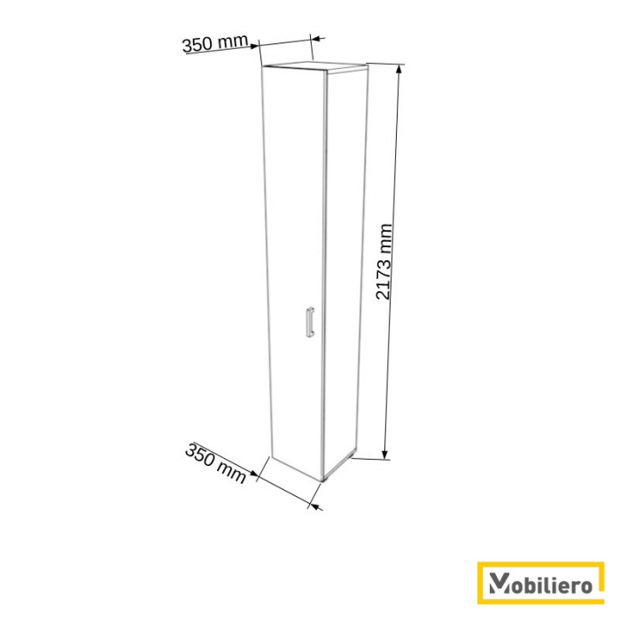 Dulap modular Uno 5P-1U 350 x 350 x 2173 mm [2]
