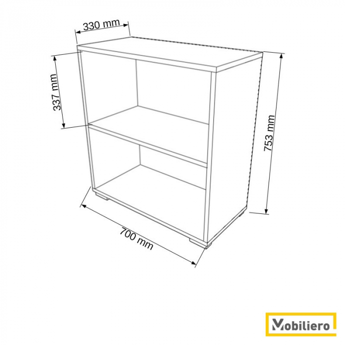 Etajera modulara Duo 2 compartimente 700 x 330 x 753 mm [2]