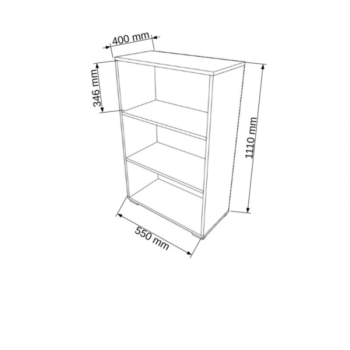 Etajera modulara Duo 3 compartimente 550 x 400 x 1110 mm [2]