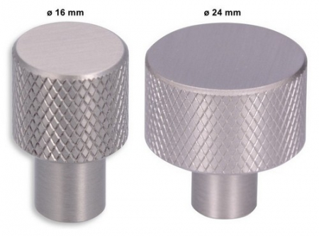 Accesorii mobilier - Buton metalic cu striatii efect inox