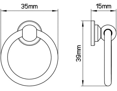 Buton metalic rotund negru mat [2]