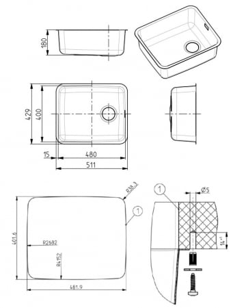 Chiuveta Luno 40 satin [4]