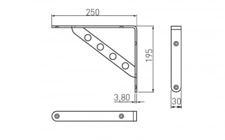 Consola metalica 250x195 mm, finisaj crom [1]