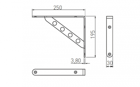 Consola metalica 250x195 mm, finisaj inox [1]