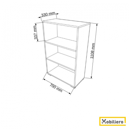 Etajera modulara Duo 3 compartimente 700 x 330 x 1108 mm [1]