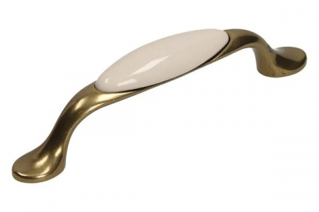 Manere mobilier - Maner alama antichizata cu insertie portelan bej UP19