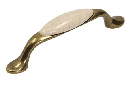 Manere mobilier - Maner alama antichizata cu insertie portelan crapat UP19