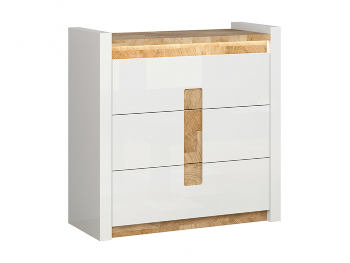 Alameda comoda 3S KOM3S, alb/stejar, (L/ad./h):97/41/97 cm. [2]
