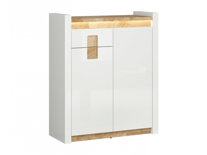 Alameda comoda hol 2 usi, 1 sertar KOM2D1S, alb/stejar, (L/ad./h):92/37/110 cm. [2]